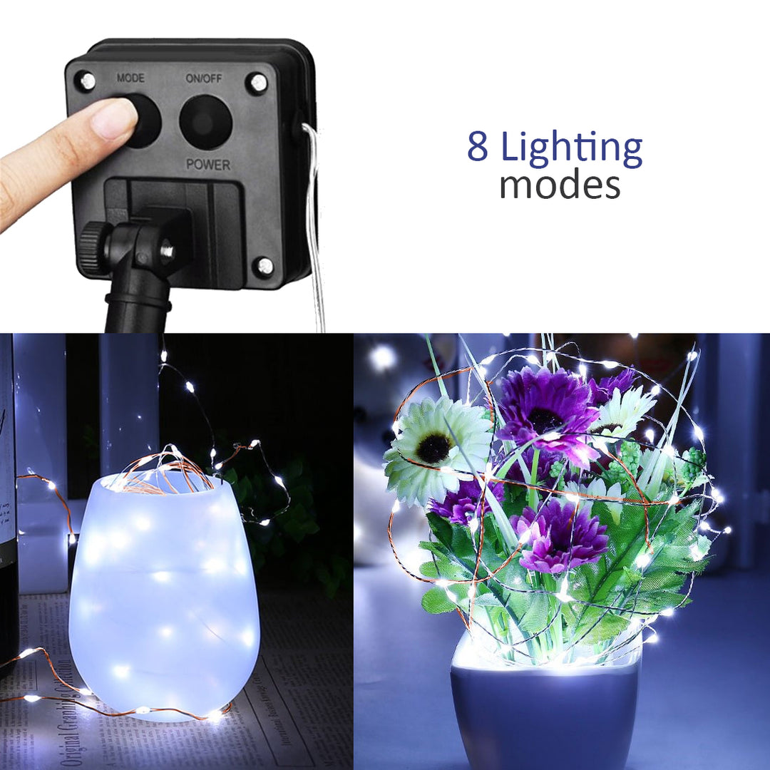 Decoratieve tuinverlichting op zonne-energie 100 LED 10m 600mAh GroenBlauw GB164