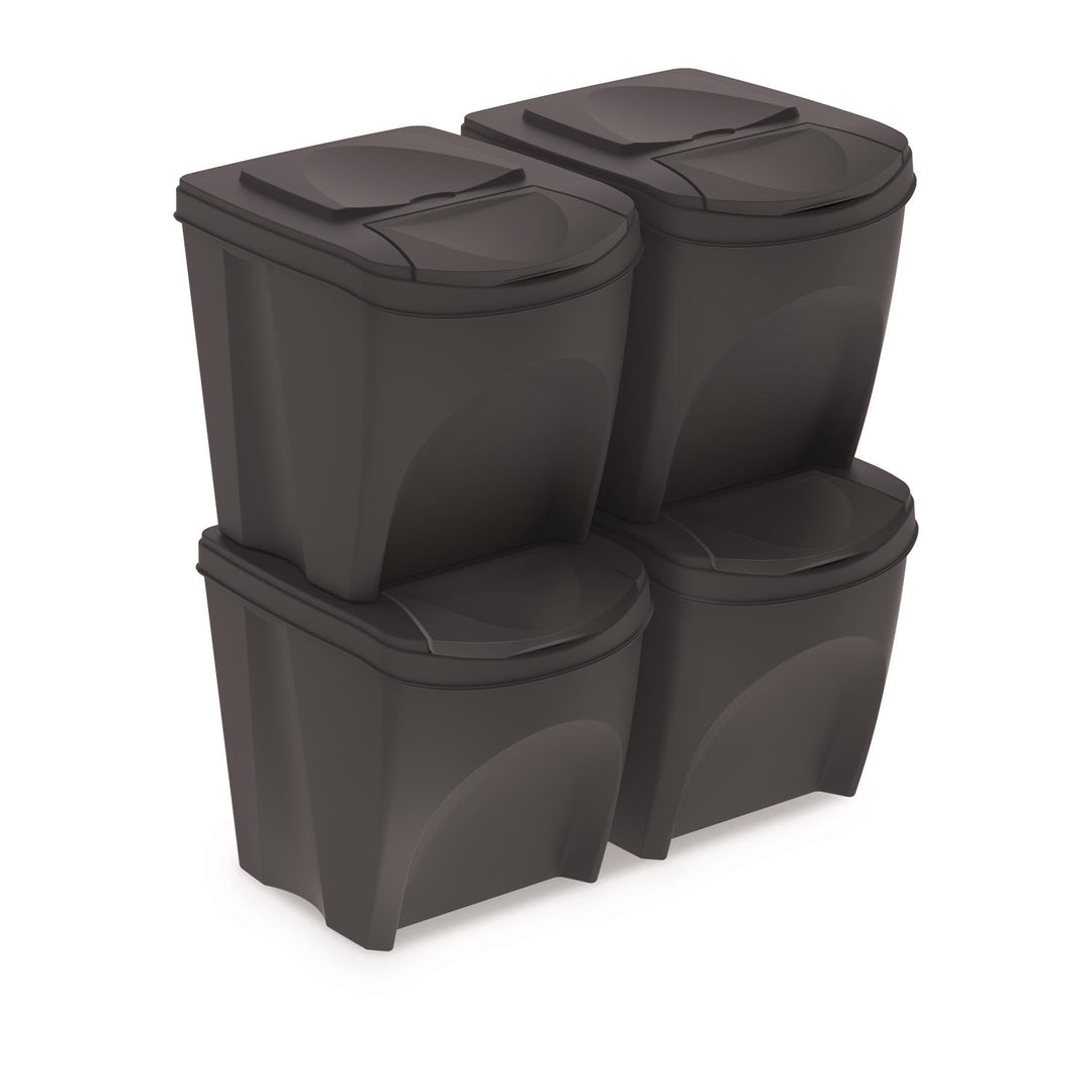 Sortibox 4x20L anthracite ensemble de paniers de tri