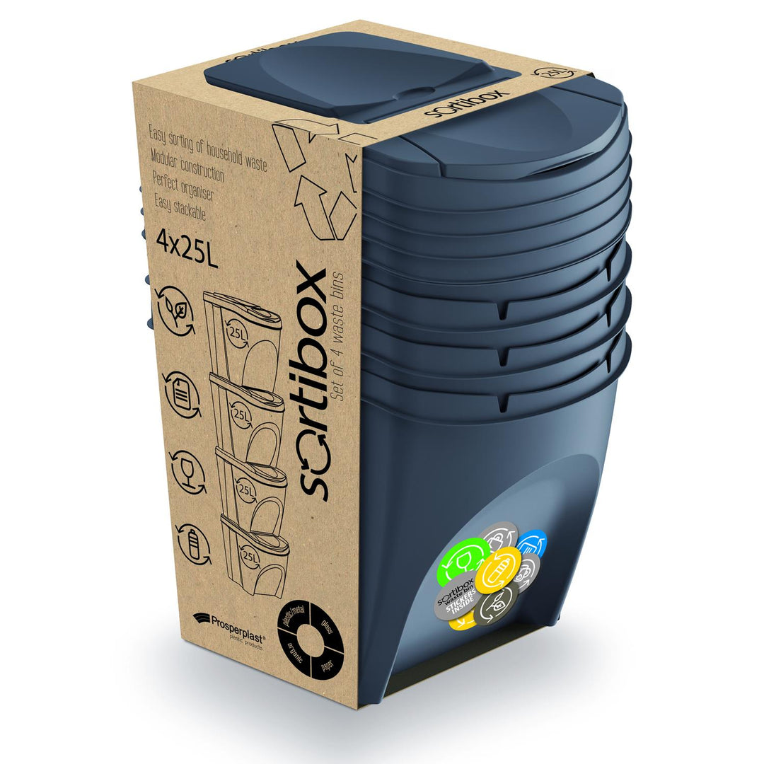 Sortibox 4x20L anthracite ensemble de paniers de tri