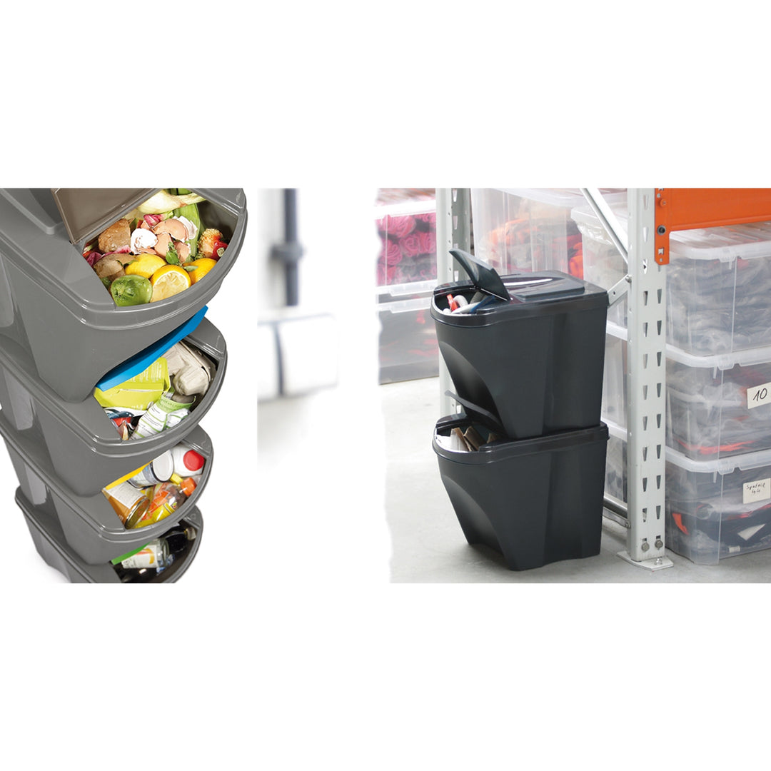 Sortibox 3x20L Anthracite panier de tri pour ségrégation