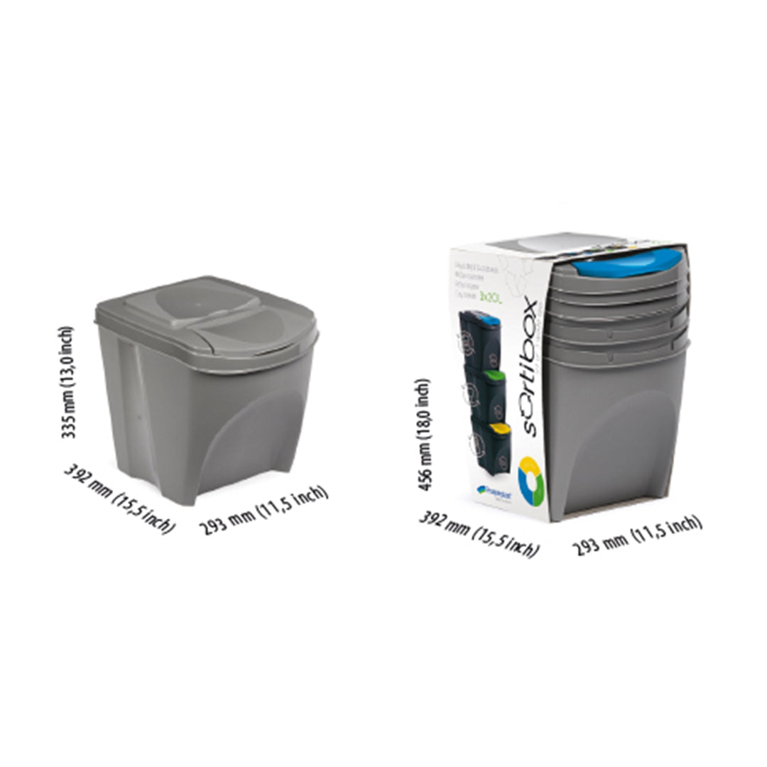 Sortibox 3x20L Anthracite panier de tri pour ségrégation