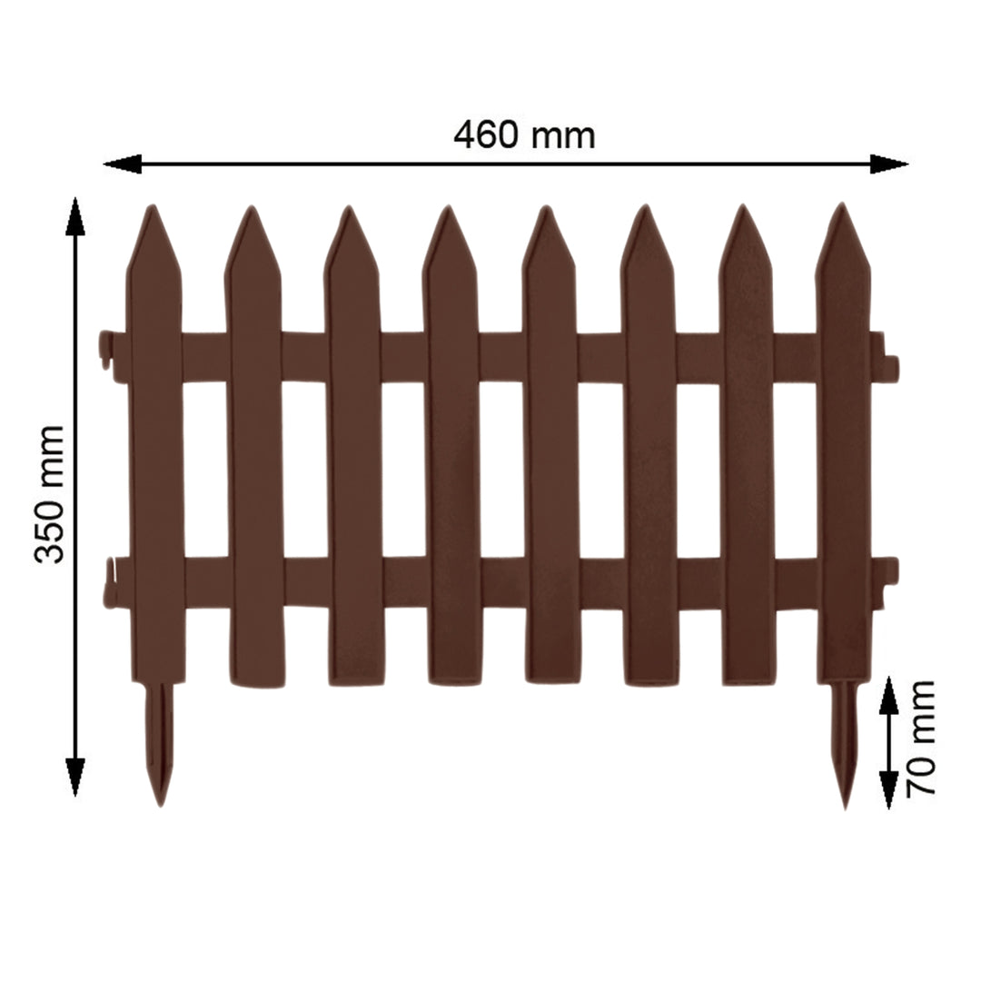 Petite Clôture de jardin classique 3,2 m marron PROSPERPLAST Garden Classic