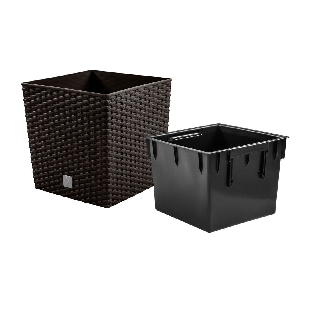Pot de fleurs avec insert de 21L Prosperplast Rato Low DRTS325L 440U umbra
