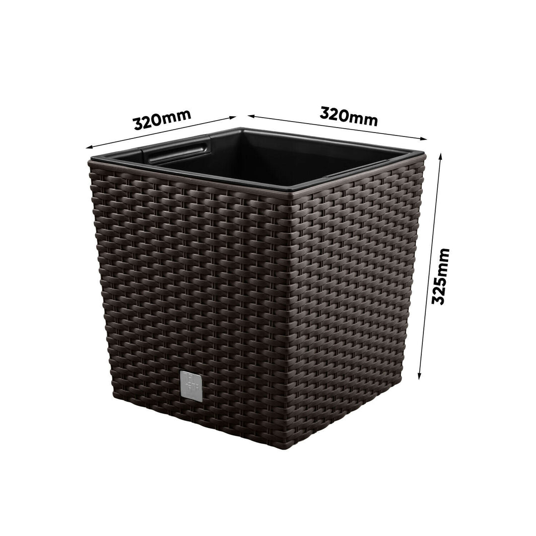 Pot de fleurs avec insert de 21L Prosperplast Rato Low DRTS325L 440U umbra