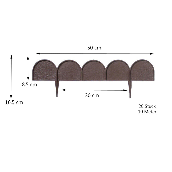 Bordure de jardin Ligne de jardin Prosperplast IKRA 10m Cemno marron palissade