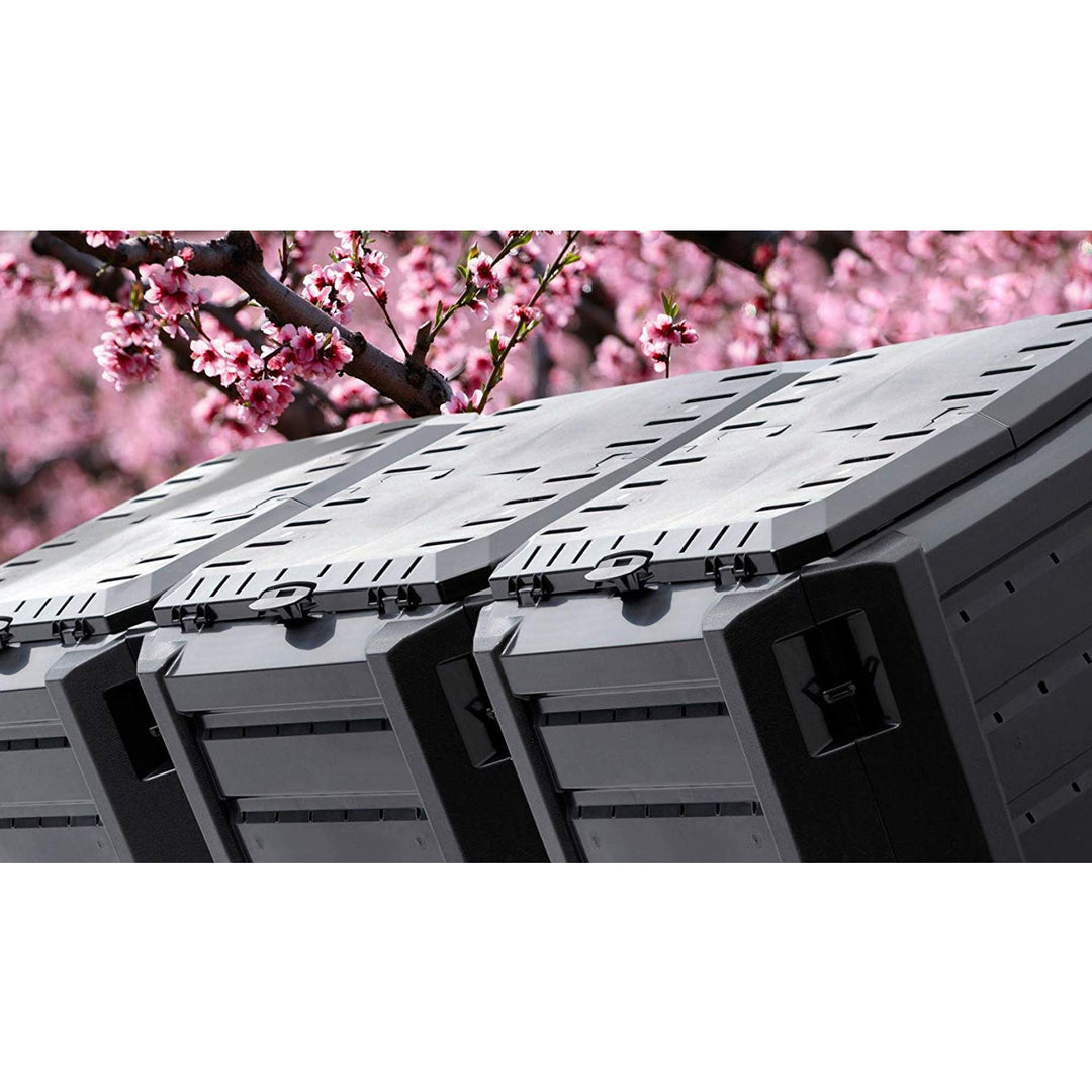 Drievoudige gesegmenteerde composter 1200L 3 modules Zwart COMPOGREEN PROSPERPLAST