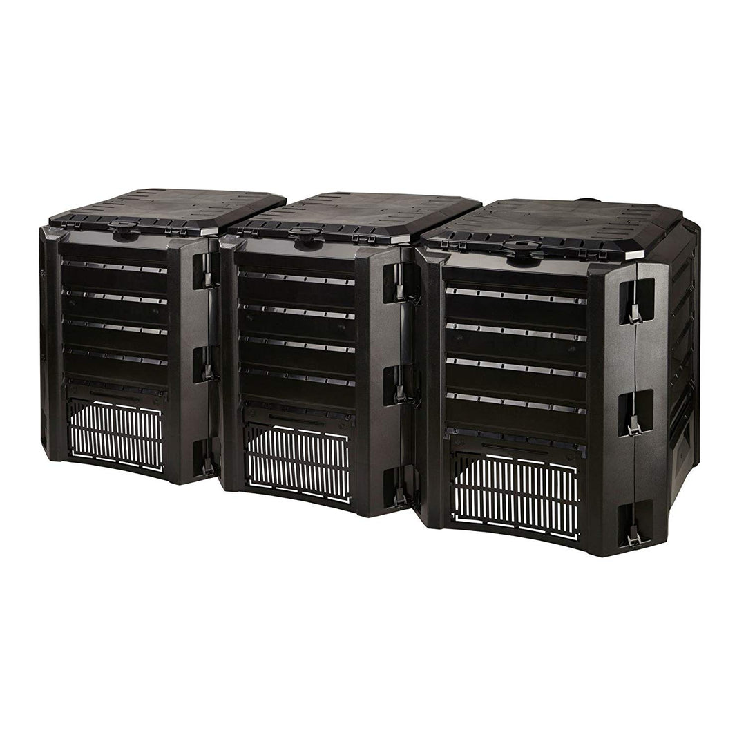 Drievoudige gesegmenteerde composter 1200L 3 modules Zwart COMPOGREEN PROSPERPLAST