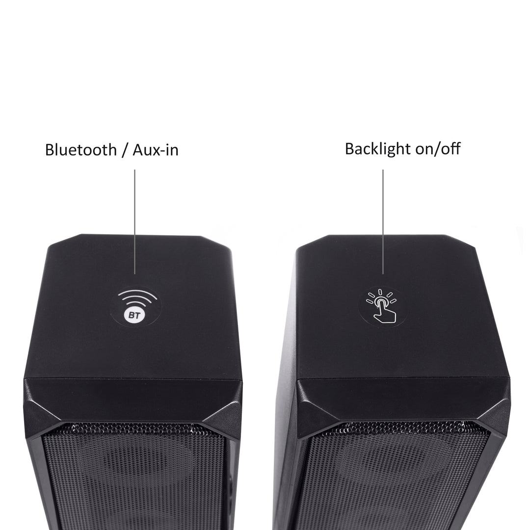 Haut-parleurs d'ordinateur portable 6W Audiocore AC845 noir Bluetooth 5.0 Commande tactile