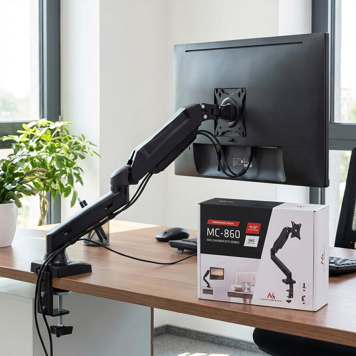 Bureaubeugel voor monitor 13"-27" 8kg Maclean MC-860 zwart