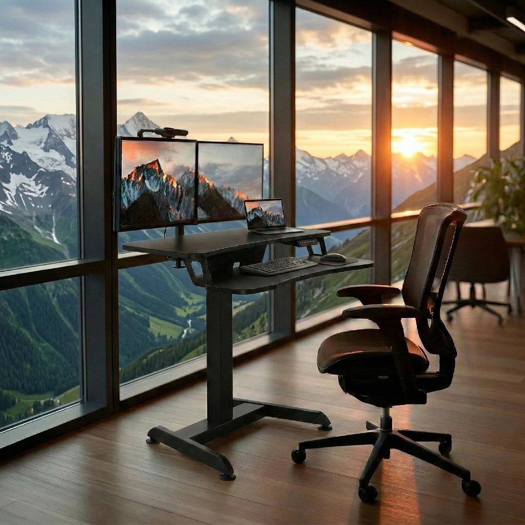 Maclean MC-835 in hoogte verstelbaar elektrisch zit-sta bureau, hoogte 72 - 122 cm, max. belasting 37 kg