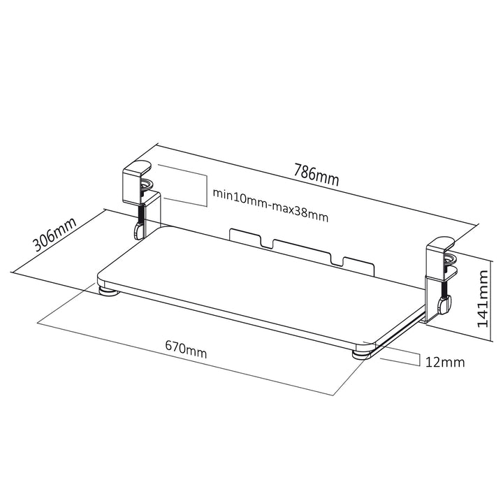 Support de bureau réglable pour clavier Maclean MC-839