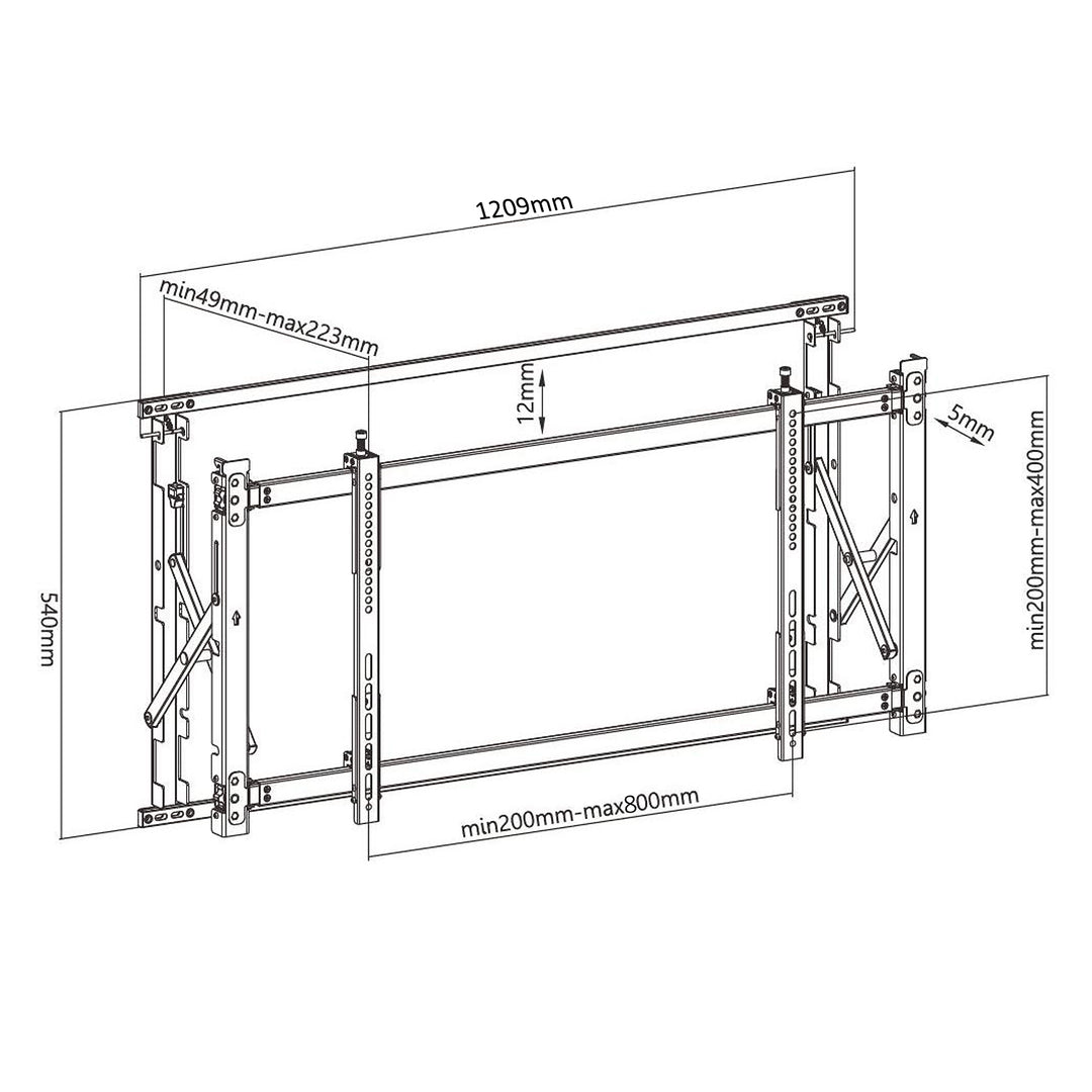 Ultraslanke video-tv-beugel 55" - 60" 35 kg max. VESA 800x600 Maclean MC-846