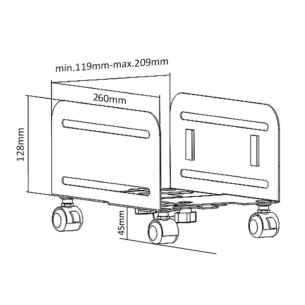 Support informatique universel avec roulettes 10 kg Maclean MC-851