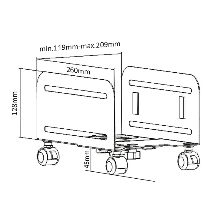 Support informatique universel avec roulettes 10 kg Maclean MC-851