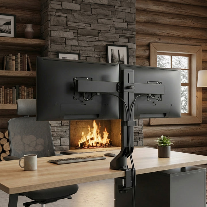 Dubbele bureaustandaard 17"-27" max. belasting 14 kg Maclean MC-854 compatibel met MC-848 en MC-849