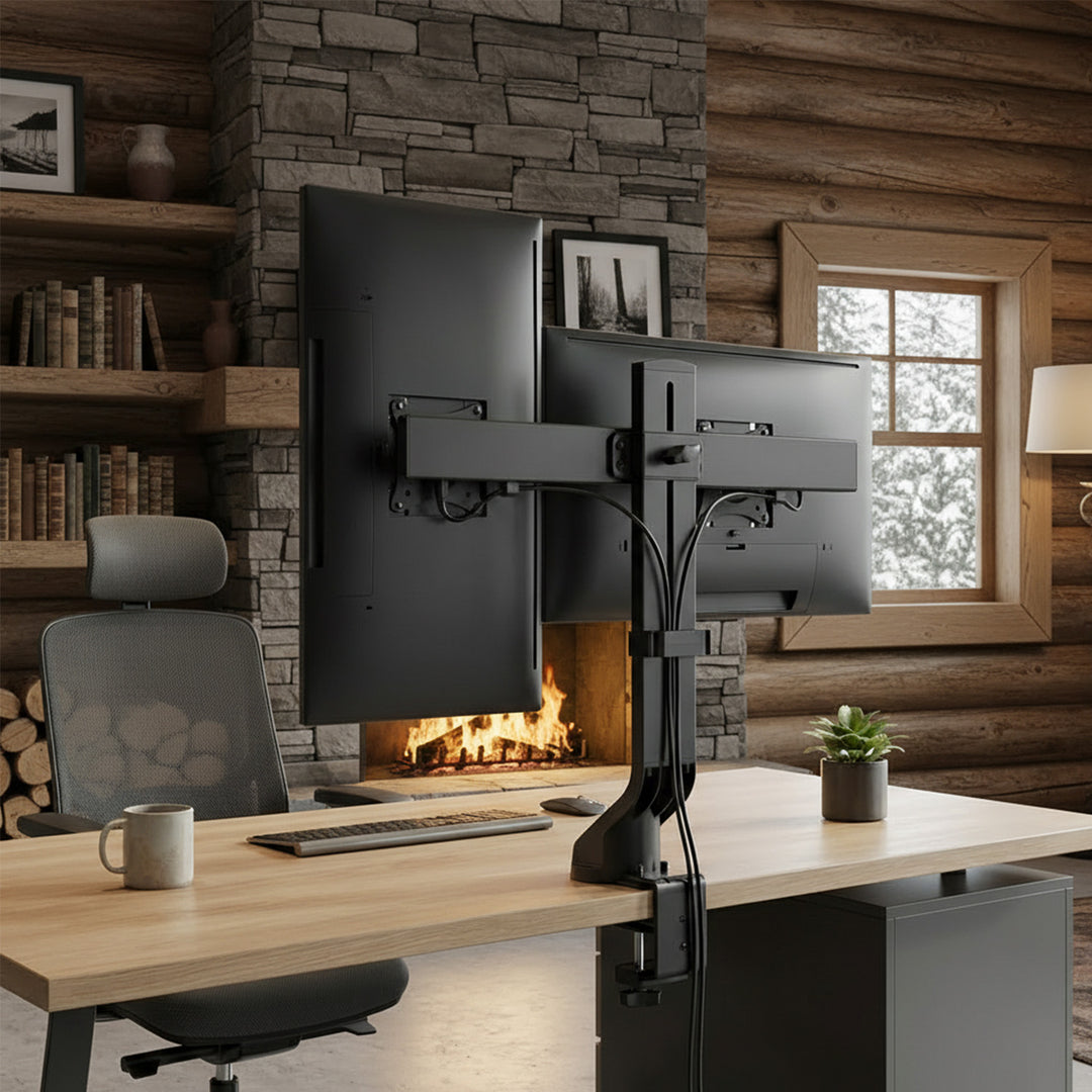 Dubbele bureaustandaard 17"-27" max. belasting 14 kg Maclean MC-854 compatibel met MC-848 en MC-849