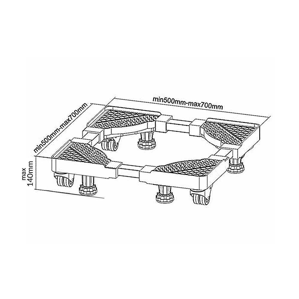 Base mobile universelle réglable pour machine à laver Maclean MC-855