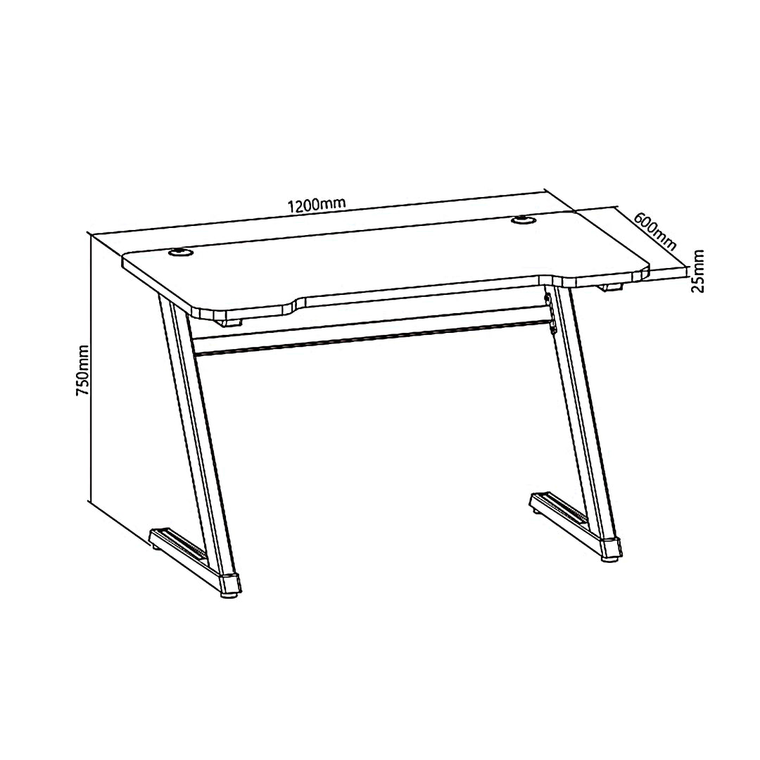 Computertafel met geïntegreerde kabelwartels NanoRS RS120