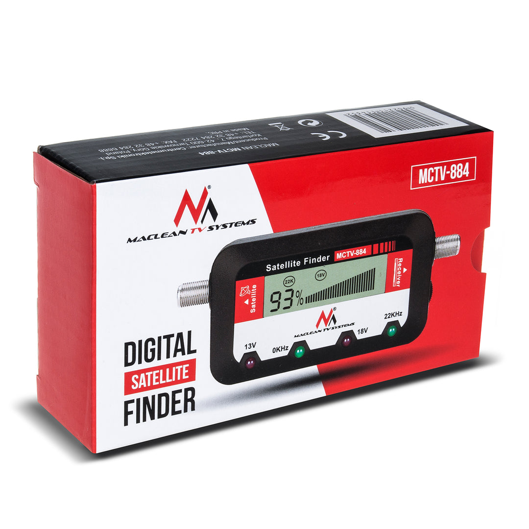 Satellietmeter met digitaal display + Kabel 25cm FF Maclean MCTV-884 25cm