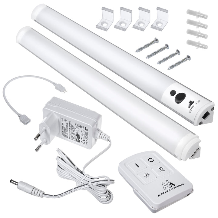 Lineaire LED-onderkastlamp 2 modules met afstandsbediening MacLean Energy MCE245