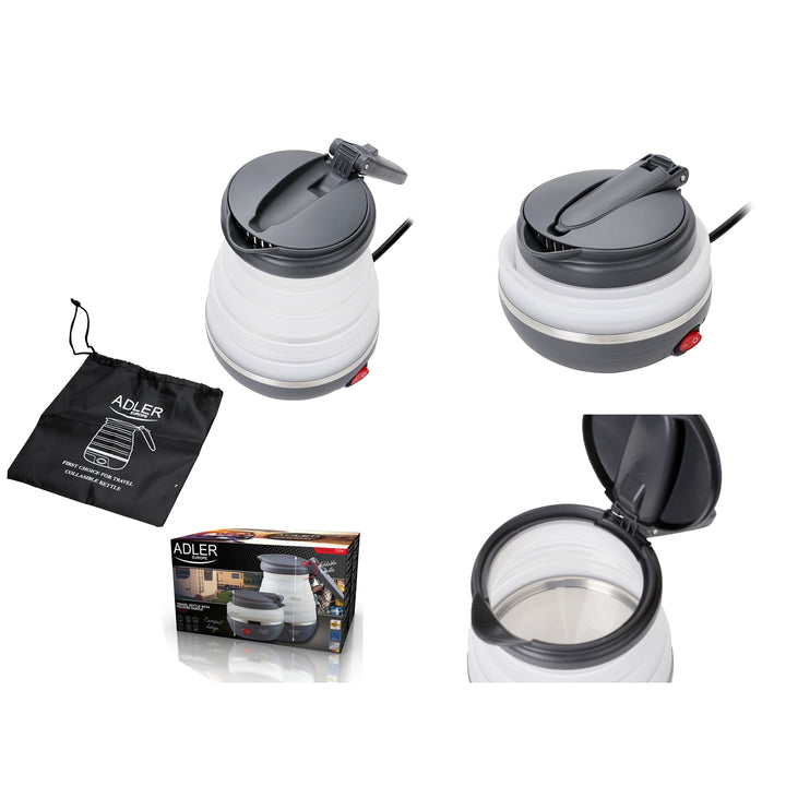Bouilloire en silicone touristique Adler AD 1279, pliée