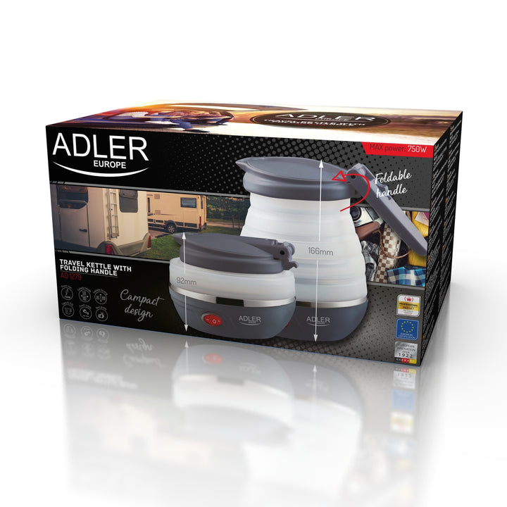 Bouilloire en silicone touristique Adler AD 1279, pliée