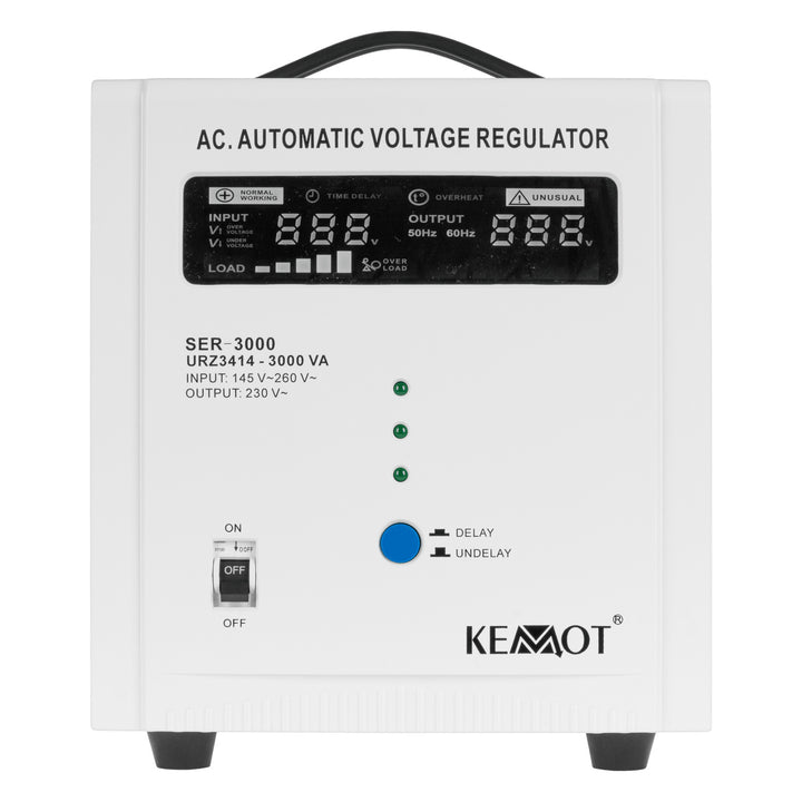 Stabilisateur de tension automatique avec affichage LED KEMOT SER-3000