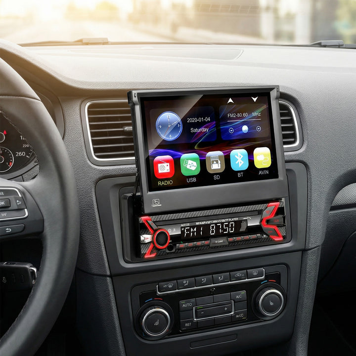 Autoradio multimédia Bluetooth mains libres LCD 7" écran tactile 1080P MP5 AVI DivX  RDS télécommande radio numérique 1 DIN