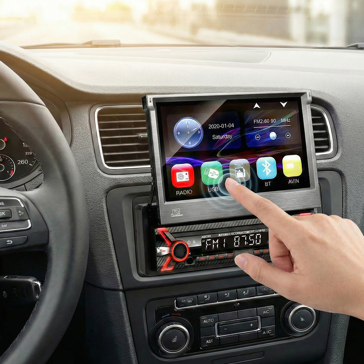 Autoradio multimédia Bluetooth mains libres LCD 7" écran tactile 1080P MP5 AVI DivX  RDS télécommande radio numérique 1 DIN