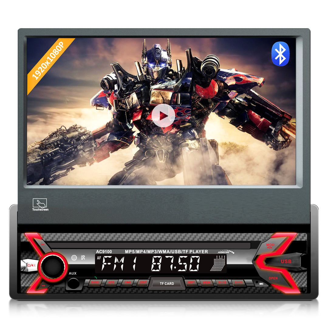 Bluetooth Handsfree Multimedia Autoradio 7 "LCD Touchscreen 1080P MP5 AVI DivX RDS Afstandsbediening Digitale Radio 1 DIN