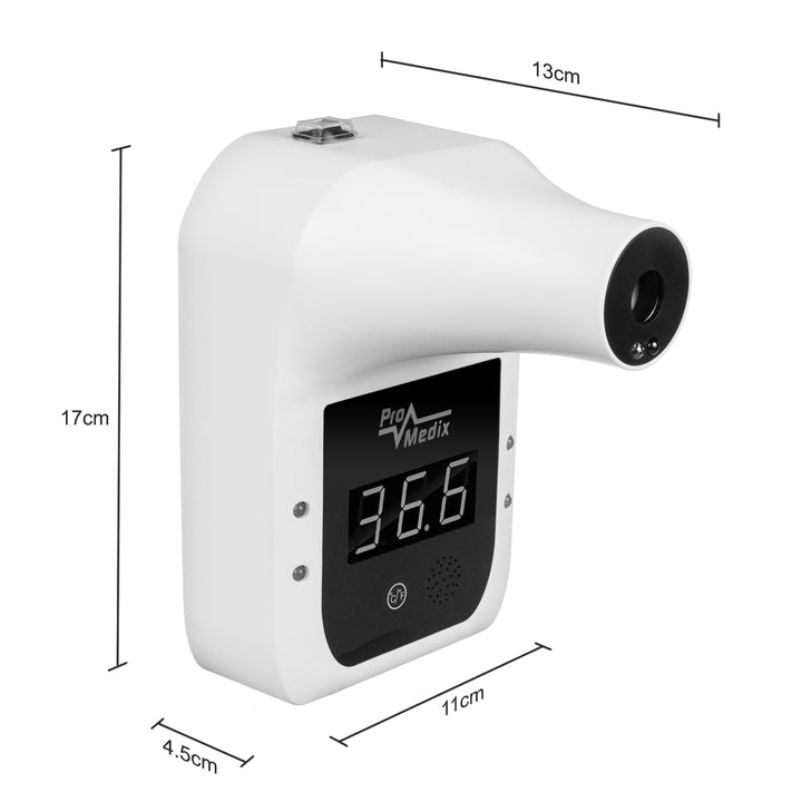 Contactloze infraroodthermometer is een lichaamstemperatuurtest (voorhoofd, pols) Promedix PR-685