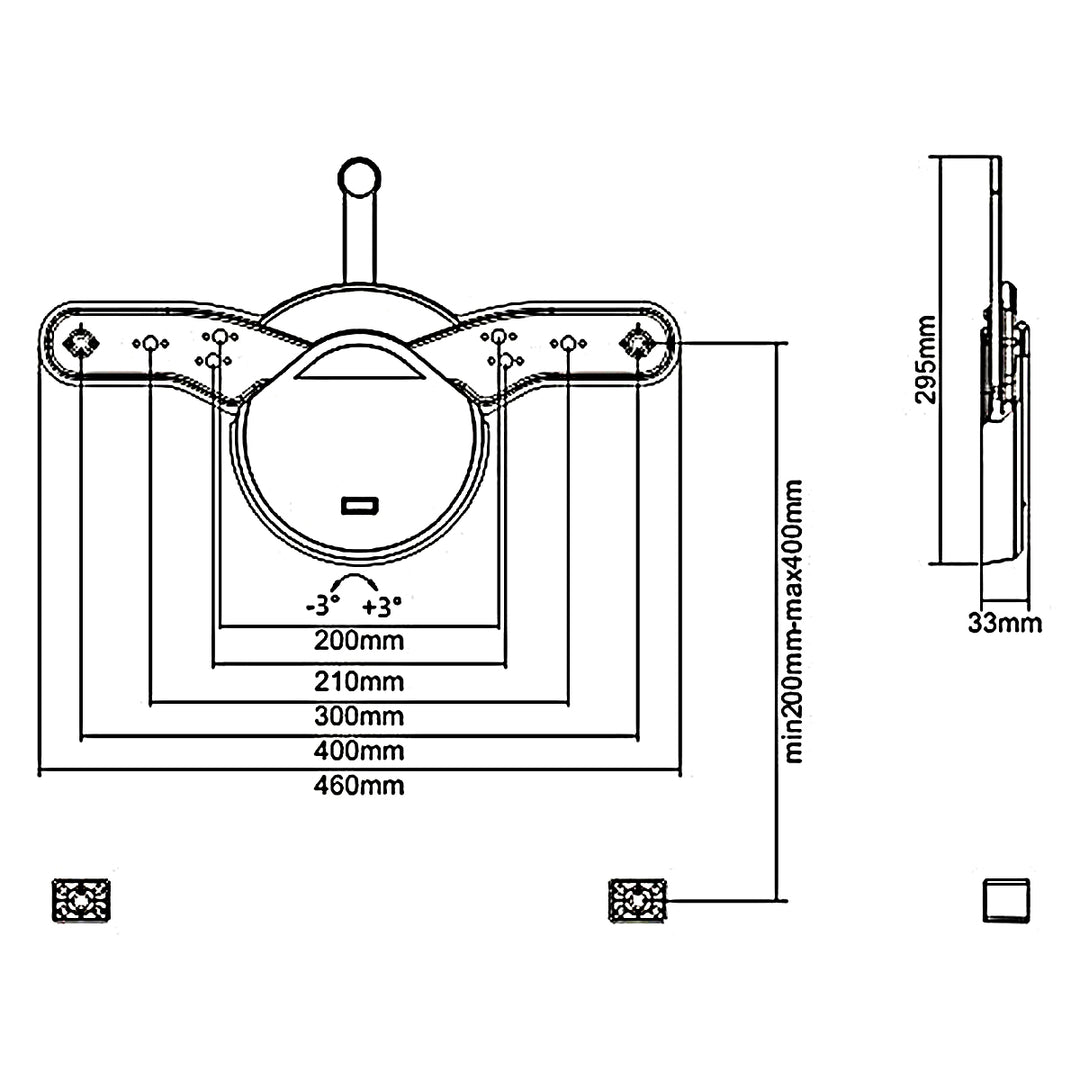 Support mural pour téléviseurs 23 "à 55" Super Slim max 40 kg max VESA 400x400