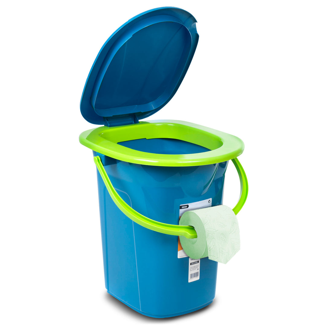 Draagbaar campingtoeristentoilet GreenBlue GB320 Turkoois-citroen