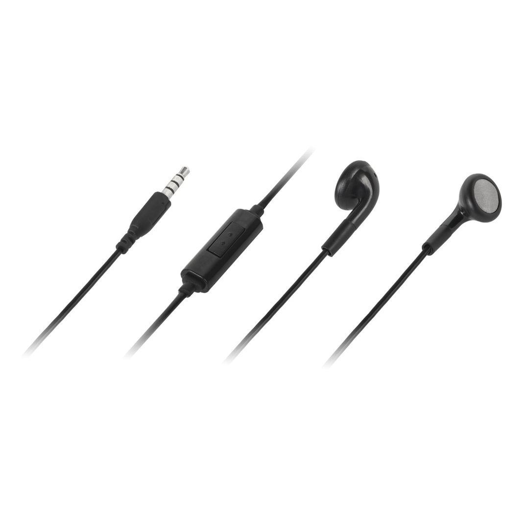 Zwarte in-ear hoofdtelefoon met 3,5 mm jack 100 cm kabel