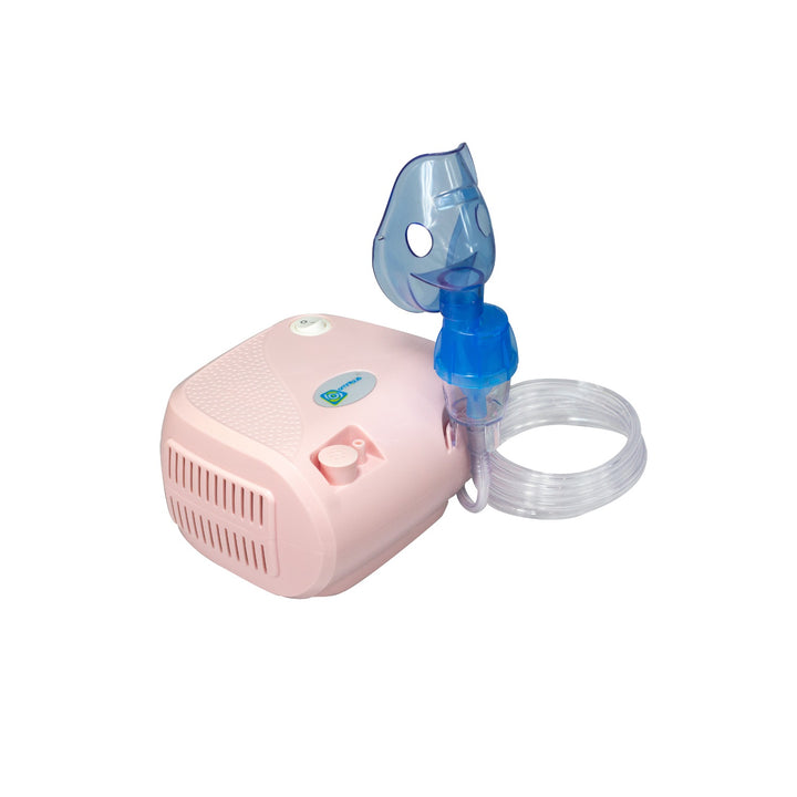 Vernevelaar-inhalator met maskers, slangen en filters roze Omnibus BR-CN116B