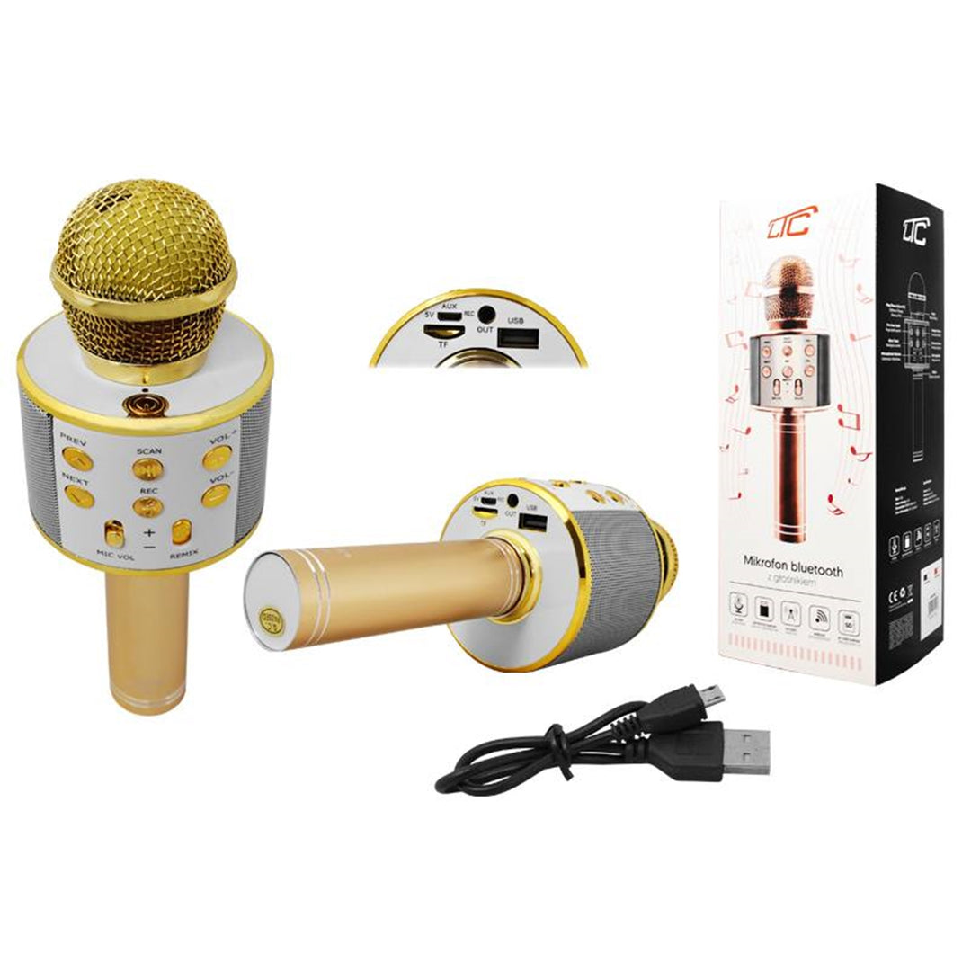 Microphone Bluetooth avec haut-parleur LTC MIC100 or rose