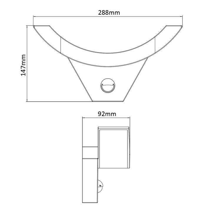 Lampe LED avec capteur de mouvement infrarouge MCE290 B 800lm 10W IP54 Maclean Energy noir