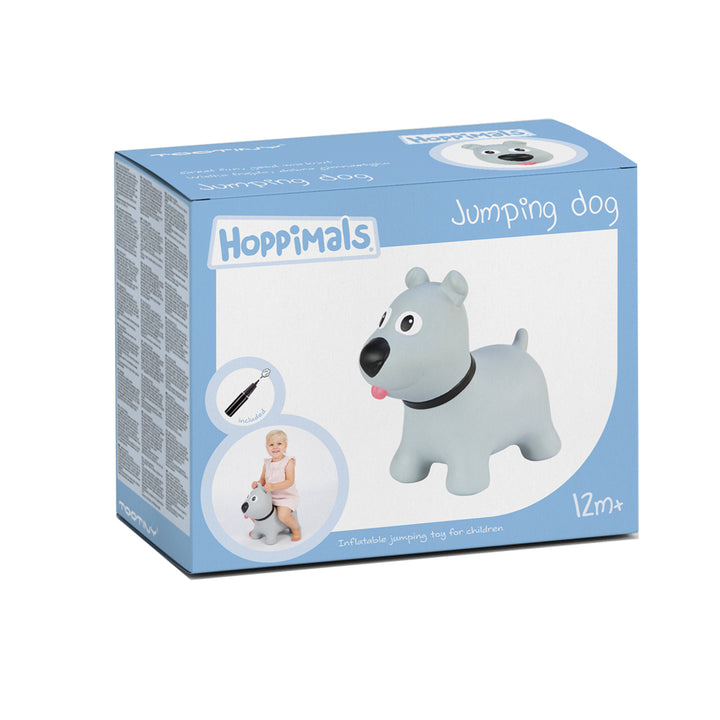 Chien gris de Tootina - jouet gonflable de saut pour les enfants
