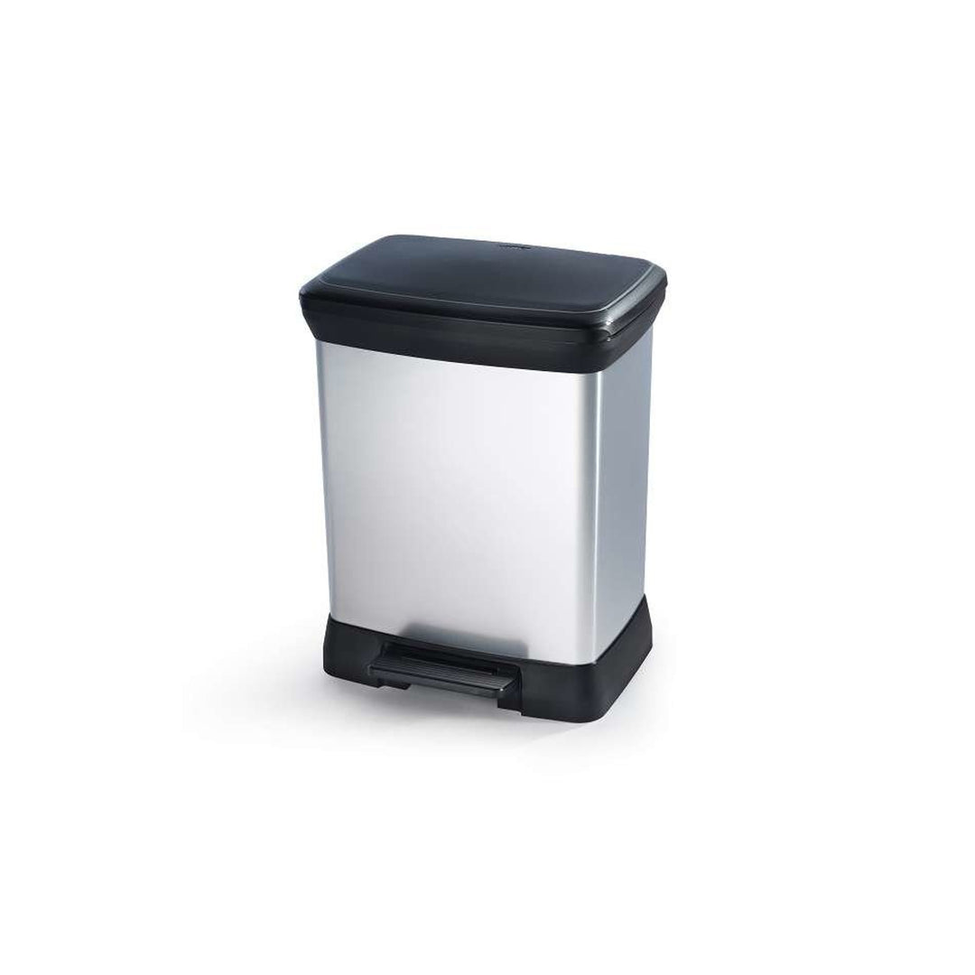 Vuilnisbak met pedaal voor scheiding Curver Deco Bin metallic 10 + 18L