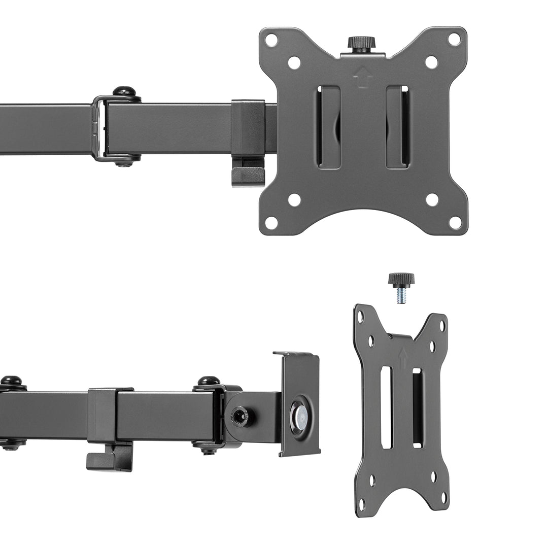 Verstelbare bureausteun voor 17-32" LCD-monitor 8kg vesa 75x75 en 100x100 dubbele arm Maclean MC-883