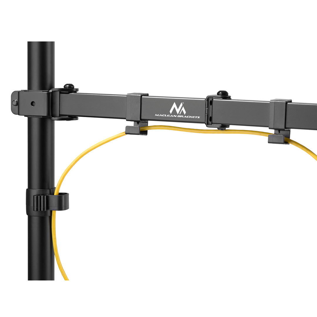 Verstelbare bureausteun voor 17-32" LCD-monitor 8kg vesa 75x75 en 100x100 dubbele arm Maclean MC-883