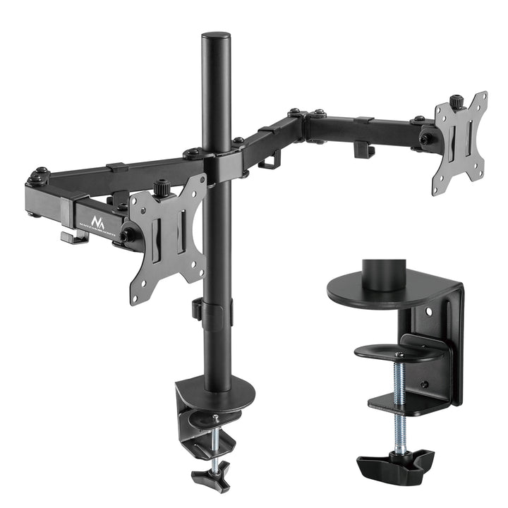 Bureaubeugel voor 2 Maclean MC-884 LCD monitoren 17-32" 2x8kg (max 16kg) vesa 75x75 en 100x100