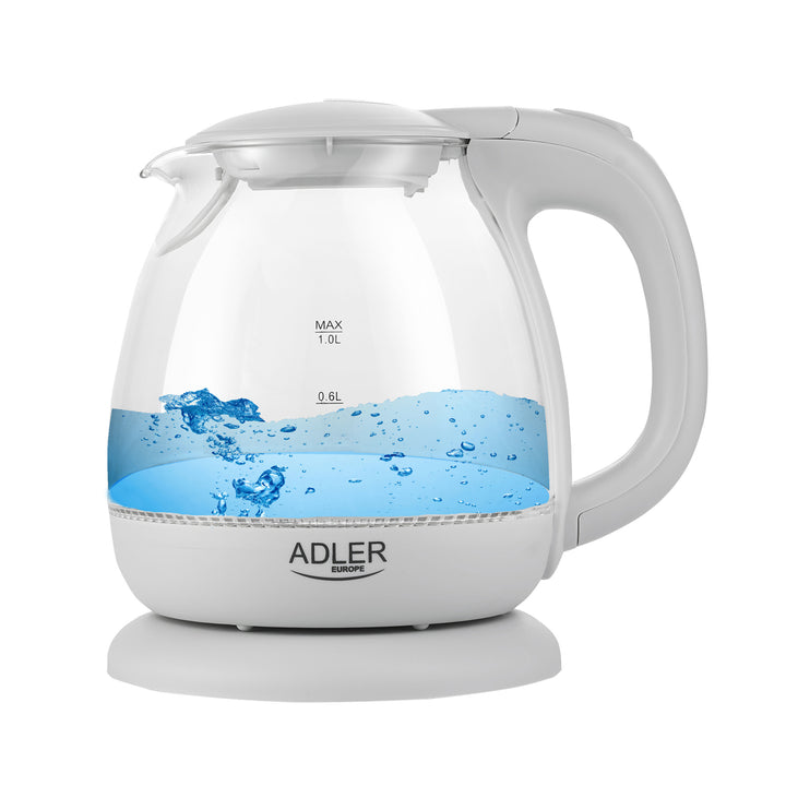 Bouilloire électrique en verre à LED 1.0L Adler AD 1283G