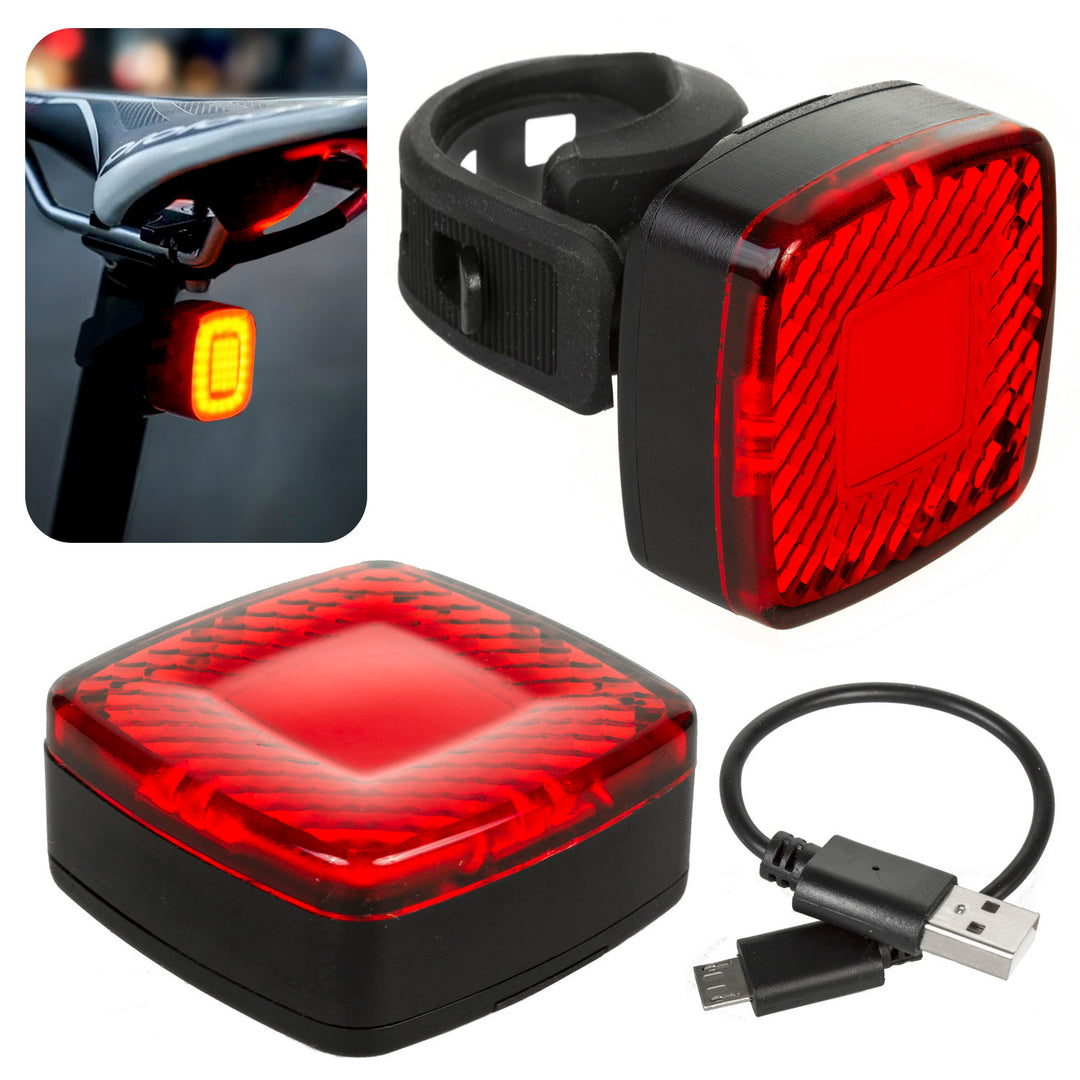 Lampe vélo arrière LED 3 modes Maclean MCE355 37x37x16mm