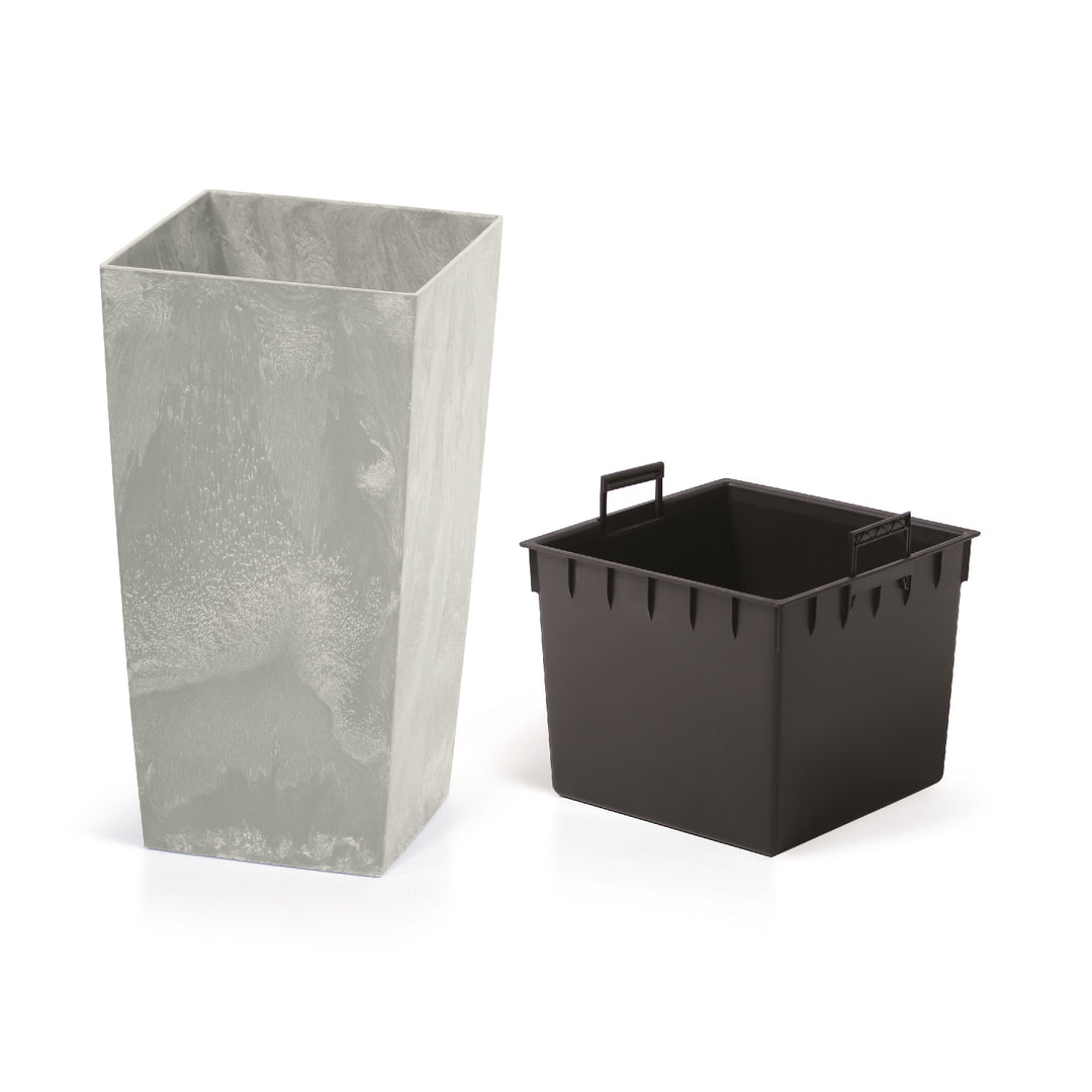 Pot de fleurs avec insert carré béton 140 mm Urbi Square