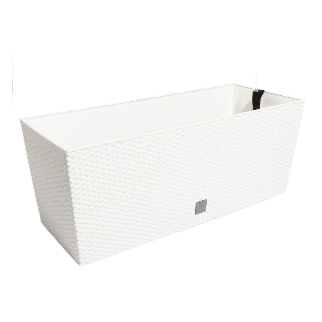 Bac à fleurs en rotin Prosperplast Rato Case DRTC800 S449 avec système d'irrigation , couleur blanc, 72L