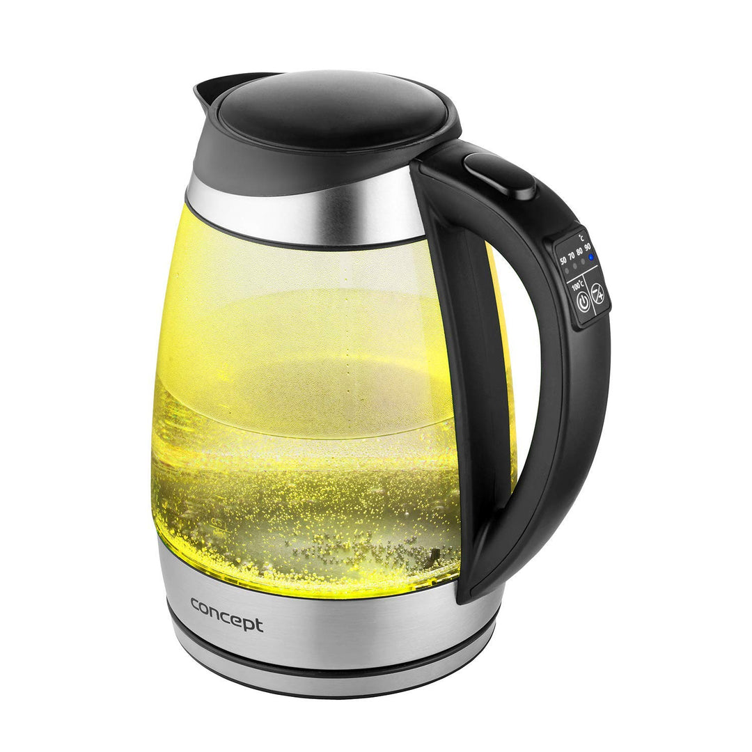 Bouilloire électrique en verre de 1,7 L avec contrôle de la température Concept RK4120
