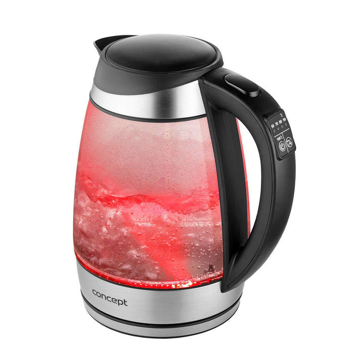 Bouilloire électrique en verre de 1,7 L avec contrôle de la température Concept RK4120