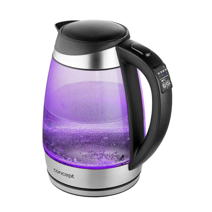 Bouilloire électrique en verre de 1,7 L avec contrôle de la température Concept RK4120