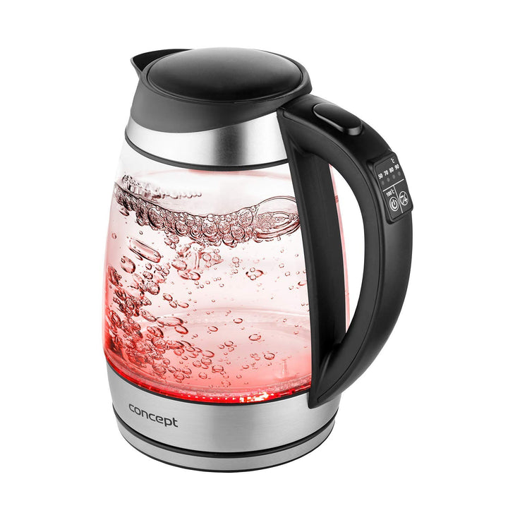 Bouilloire électrique en verre de 1,7 L avec contrôle de la température Concept RK4120